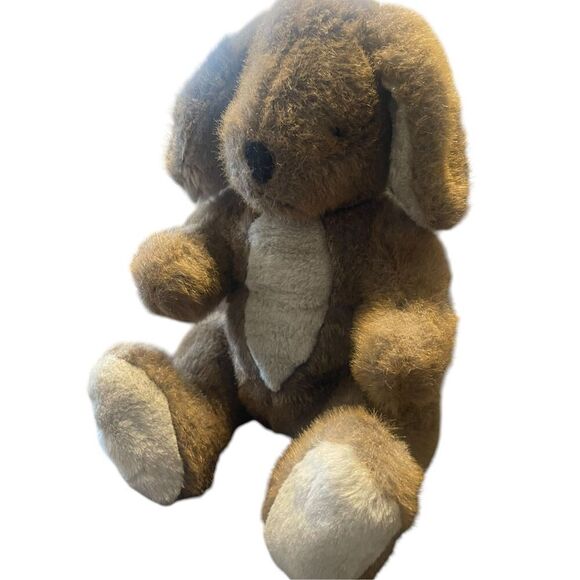 Playful Pals Brown Red Bunny Rabbit Droopy Ears Bib Overalls Plush Stuffed Anima - Picture 12 of 12